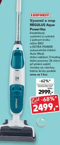 Kaufland LEIFHEIT Vysavač a mop REGULUS Aqua PowerVac nabídka