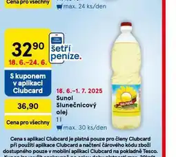 Tesco Sunol slunečnicový olej nabídka