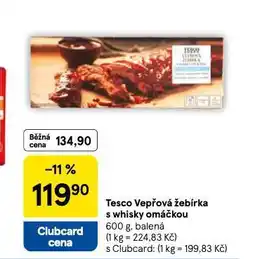 Tesco Vepřová žebírka s whisky omáčkou nabídka