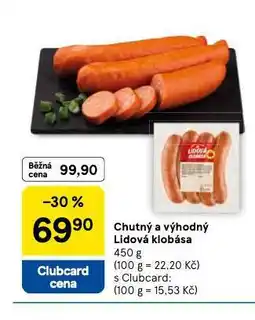Tesco Lidová klobása nabídka