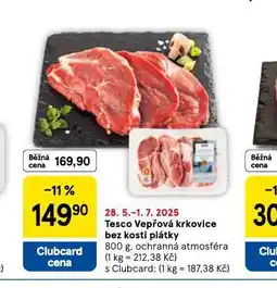 Tesco Vepřová krkovice bez kosti plátky nabídka