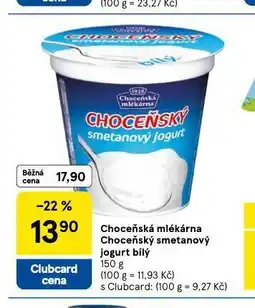 Tesco Choceňský smetanový jogurt bílý nabídka