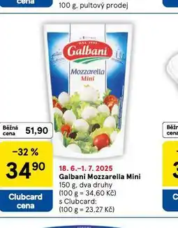 Tesco Galbani mozzarella mini nabídka