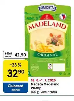 Tesco Madeta madeland plátky nabídka