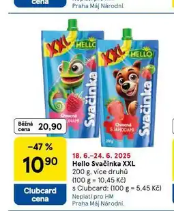 Tesco Hello svačinka xxl nabídka