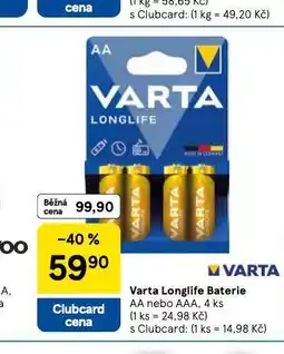 Tesco Varta longlife baterie nabídka