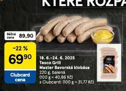 Tesco Bavorská klobása nabídka