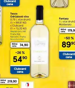 Tesco Tesco odrůdové víno nabídka