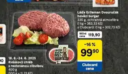 Tesco Dvouručák hovězí burger nabídka