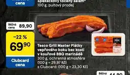 Tesco Plátky vepřového boku bez kosti s kouřové bbq marinádě nabídka