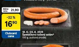 Tesco Špekáčkový točený salám nabídka