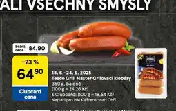 Tesco Grilovací klobásy nabídka