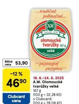 Tesco A.w. olomoucké tvarůžky velké nabídka