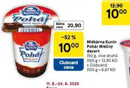 Tesco Kunín pohár mléčný dezert nabídka