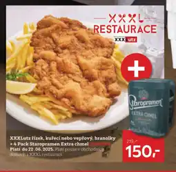 XXXLutz XXXLutz řízek, kuřecí nebo vepřový, hranolky nabídka