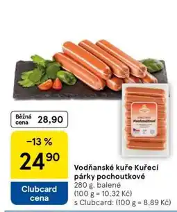 Tesco Vodňanské Kuře Kuřecí párky pochoutkové nabídka