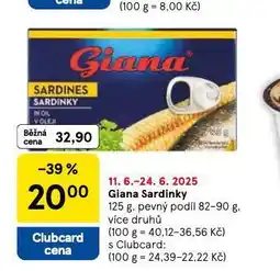 Tesco Giana sardinky nabídka