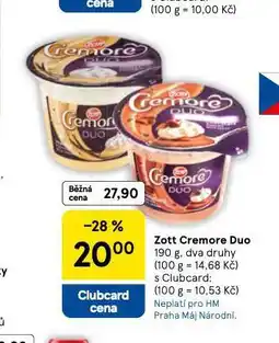 Tesco Zott cremore duo nabídka