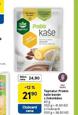 Tesco Topnatur probio kaše banán s čokoládou nabídka