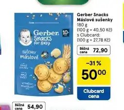 Tesco Gerber snacks máslové sušenky nabídka