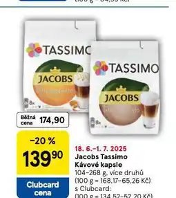 Tesco Jacobs tassimo kávové kapsle nabídka