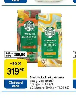 Tesco Starbucks zrnková káva nabídka