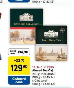 Tesco Ahmad tea čaj nabídka