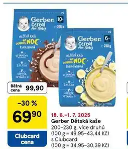 Tesco Gerber dětská kaše nabídka