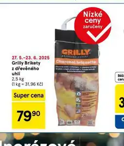 Tesco Grilly brikety z dřevěného uhlí nabídka