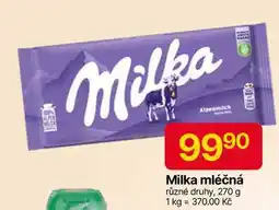 Hruška Milka čokoláda 270g, vybrané druhy nabídka