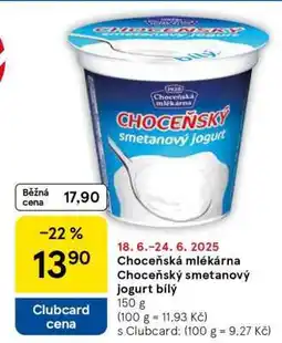 Tesco Choceňská mlékárna Choceňský smetanový jogurt bílý nabídka