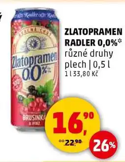 Penny Market Zlatopramen Radler 0,0% nabídka