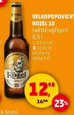 Penny Market VELKOPOPOVICKÝ KOZEL 10 světlé výčepní nabídka