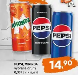 Trefa PEPSI, MIRINDA nabídka