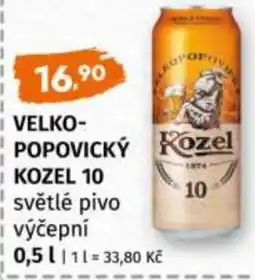 Trefa Velko popovický kozel 10 světlé pivo výčepní nabídka