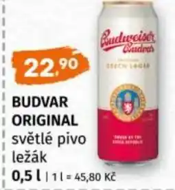 Trefa Budvar original světlé pivo ležák nabídka