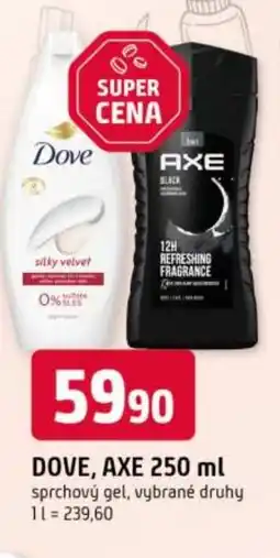 Trefa DOVE, AXE sprchový gel nabídka