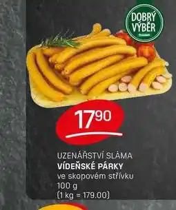 Flop VÍDEŇSKÉ PÁRKY ve skopovém střívku 100g nabídka