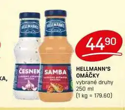 Flop HELLMANN'S OMÁČKY vybrané druhy 250 ml nabídka