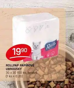 Flop ROLLPAP PAPÍROVÉ UBROUSKY 30 x 30 100 ks, 1vrstvé nabídka