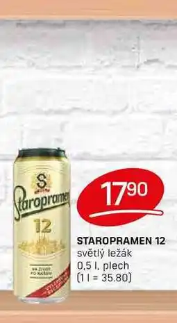 Flop STAROPRAMEN 12 světlý ležák 0,5l, plech nabídka