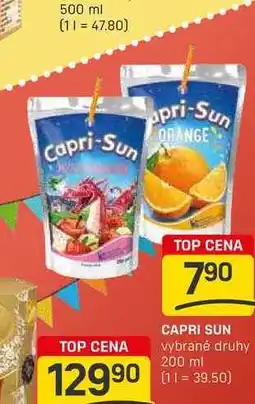 Flop CAPRI SUN vybrané druhy 200 ml nabídka