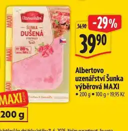Albert Albertovo uzenářství Šunka výběrová MAXI 200 g nabídka