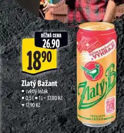 Albert Zlatý bažant, světlý ležák (plechovka) 500ml nabídka