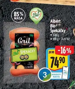 Albert Albert Bio Špekáčky 300 g nabídka