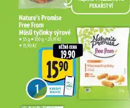 Albert Nature's Promise Free From Müsli tyčinky sýrové 55 g nabídka