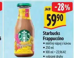 Albert Starbucks Frappuccino mléčný nápoj s kávou 250 ml nabídka