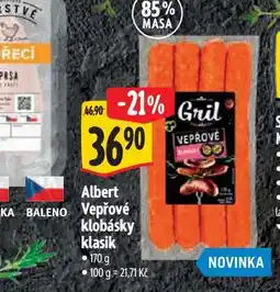 Albert Albert Vepřové klobásky klasik 170 g nabídka