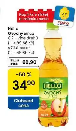 Tesco Hello Ovocný sirup, 0.7 l nabídka