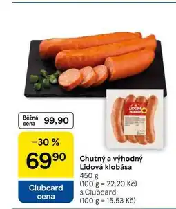 Tesco Chutný a výhodný Lidová klobása, 450 g nabídka